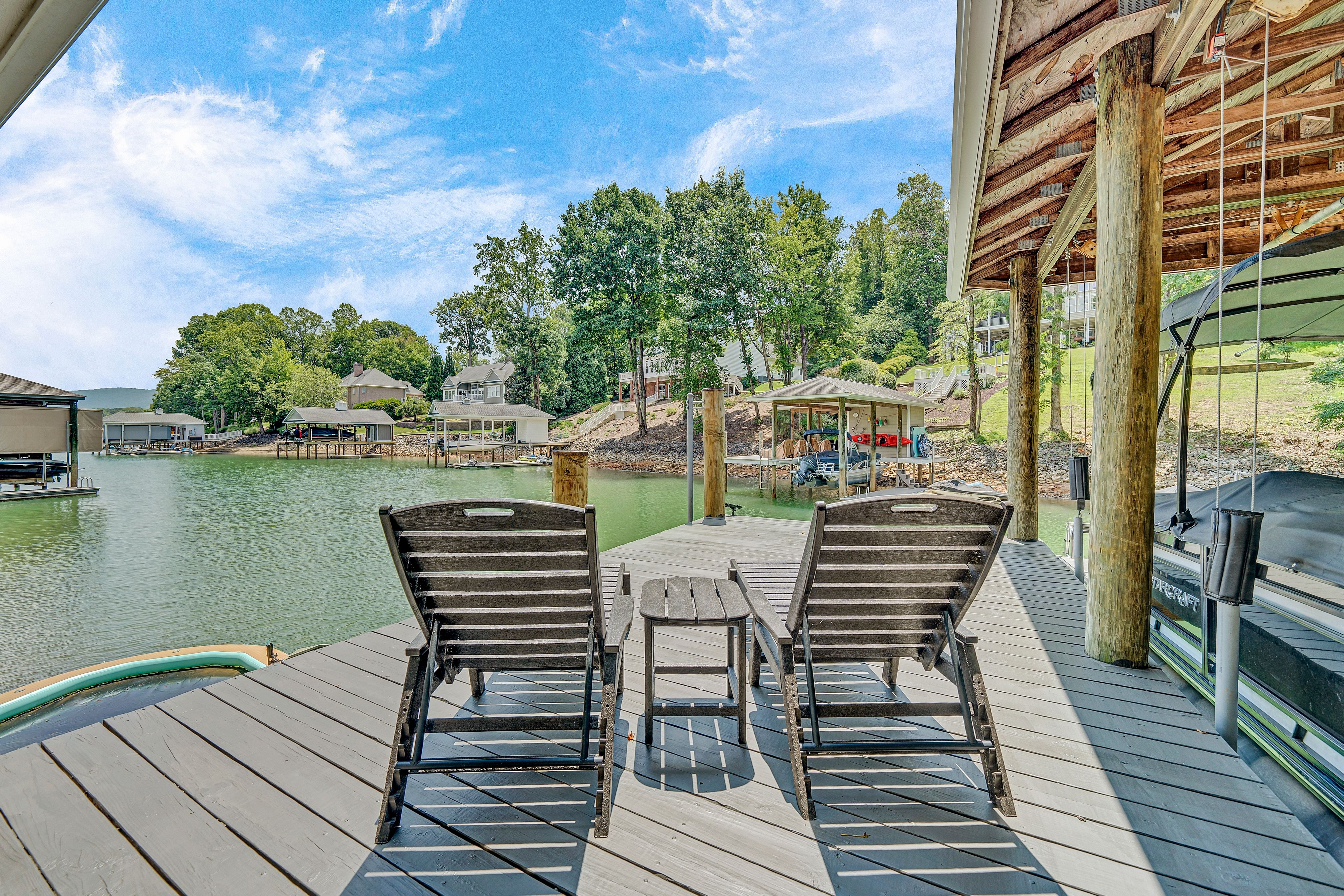 Dock view of Smith Mountain Lake
