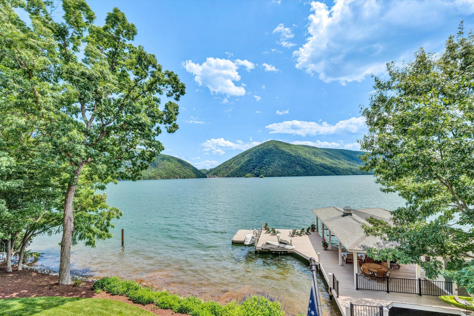 Dock view of Smith Mountain Lake
